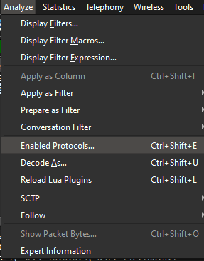 Enable Protocols Menu
